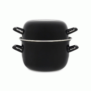 Menastyl - marmite à moules 16cm en acier émaillé noir - 3256391047637