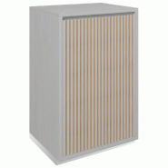 Meuble Vertigo T01 1 porte MDF naturel et noyer clair 60x47x93cm