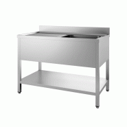 Plonge inox 600 avec étagère bloc évier x 2 à droite 2000 - P7452.0415