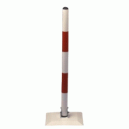 Potelet à coupelle rabattable - Blanc, Rouge et Jaune - 4 kg - Hauteur 900 mm Potelet à coupelle rabattable - Blanc, Rouge et Jaune - 4 kg - Hauteur 900 mm