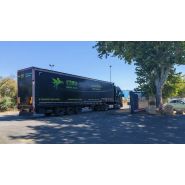 Rideaux réhaussables pour chargements hors gabarit - Transporteurs de matériaux et palettes hautes