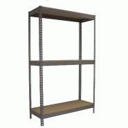 SimonRack Rayonnage industriel, 2000x1800x600 mm, 400 kg au point de flexion, 3 étagères bois, rayonnage garage, Gris/Bois- Ecoforte - gris métal 8