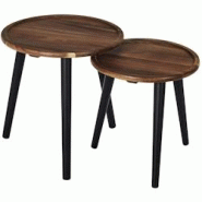 Table gigogne ronde en acacia (Lot de 2) The Home Deco Factory - noir 3664944612629 Table gigogne ronde en acacia (Lot de 2) The Home Deco Factory - noir 3664944612629