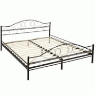 Tectake Lit design romantique avec sommier 200 x 180 cm noir/noir - 404516 - noir acier 404516 Tectake Lit design romantique avec sommier 200 x 180 cm noir/noir - 404516 - noir acier 404516