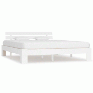 VidaXL Cadre de lit sans matelas blanc 180x200 cm bois massif de pin Modèle Quervior - 283159