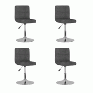 VidaXL Chaises pivotantes à manger lot de 4 Gris foncé Tissu Modèle Héritage Moderne - 3087449