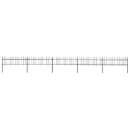 Vidaxl clôture de jardin avec dessus en lance acier 8,5 x 0,6 m noir 277597