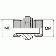Adaptateur droit mâle BSP x mâle DIN - BS BMMD000210 - Ø 1/8' (9.72mm) et Ø 10x100mm