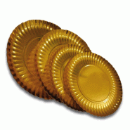 Assiette ronde carton or Ø32cm - par 50