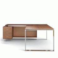 Bureau X7 avec retour et caisson - Officity. - 190, Wenge, Gauche_0