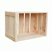 Caisse en bois pin de 9 mm, dimensions : Larg. 60 x Long. 40 x P. 37 cm