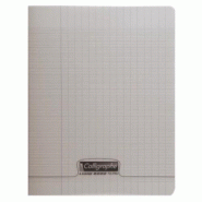 Calligraphe Lot de 10 Cahier Ligne 8000 A4, 96p./48 feuilles 90 g/m² piquées, couv. PP grise, Séyès - 3210330181363