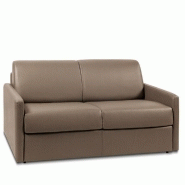 CANAPÉ EXPRESS SUN EDITION CUIR ET PU CAYENNE TAUPE 120 CM MATELAS 16 CM