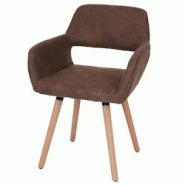 Décoshop26 - Chaise de salle à manger bureau visiteur design rétro en tissu marron pied en bois clair 04_0002152 - marron 3000253632697 Décoshop26 - Chaise de salle à manger bureau visiteur design rétro en tissu marron pied en bois clair 04_0002152 - marron 3000253632697