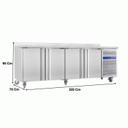 Desserte réfrigérée 700 4 portes positive tropicalisé - gn4200tn