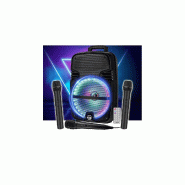 Enceinte DJ sono Karaoké MYDJ MDJ-12 Ring à LEDs RVB 600W 12" USB, Bluetooth, TWS, 3 Micros, Connexion ORDI PC, Soirée Fête - 3666638043054