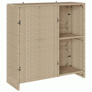 Helloshop26 - Armoire de rangement rectangulaire moderne 100 x 36 x 102 cm espace optimisé ambiance minimaliste en rotin beige 02_0058057 - beige Boi