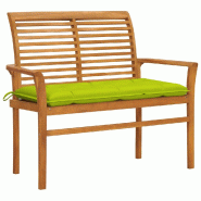 Helloshop26 - Banc de jardin meuble de patio d'extérieur terrasse avec coussin vert vif 112 x 55 x 94 cm bois de teck massif 02_0011567 - vert Bois m Helloshop26 - Banc de jardin meuble de patio d'extérieur terrasse avec coussin vert vif 112 x 55 x 94 cm bois de teck massif 02_0011567 - vert Bois m