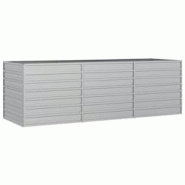 Helloshop26 - Jardinière bac lit surélevé plantes fleurs terrasse jardin de jardin 240 x 80 x 77 cm acier galvanisé argenté Argent 02_0039415 - 3 Helloshop26 - Jardinière bac lit surélevé plantes fleurs terrasse jardin de jardin 240 x 80 x 77 cm acier galvanisé argenté Argent 02_0039415 - 3