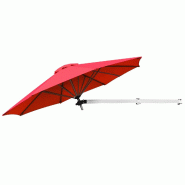 Helloshop26 - Parasol mural 250 x 184 cm ajustable et inclinable résistant aux intempéries style moderne en aluminium rouge 20_0013021 - rouge alumi