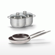 Lot Poêles 24/28 cm & Faitouts 20/24 cm Elo Bistro Line - gris 3176239985498