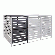 Mendler XL Habillage de poubelle pour 1/2 personnes Extension HWC-H62, Box pour poubelles, 114x67x97cm bois massif ~ anthracite - gris Bois massif 737