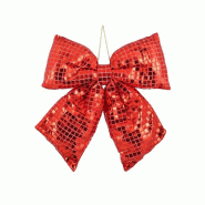 Noeud disco rouge 30x34 cm