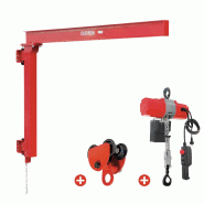 Potence murale 500 kg avec palan électrique à chaîne 3 m et chariot roulant MW Tools PHM500SET2
