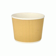 Pots à soupe carton rond 520 ml Ø 11 x 8,4 cm marron/blanc Ripple Wall (500 unités) PAPSTAR - marron en carton 89332
