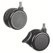 Roulette pour meuble pivotante, à tige filetée