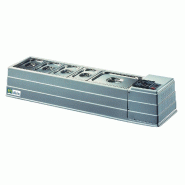 Saladette réfrigérée à poser inox avec 6 bacs gn 1/4 - 1270x330x230 mm - PPR6/4