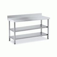 Table Inox de Travail DISTFORM Premium avec Dosseret et 2 étagères - Profondeur 500 mm longueur 1500 mm - QM250150 Table Inox de Travail DISTFORM Premium avec Dosseret et 2 étagères - Profondeur 500 mm longueur 1500 mm - QM250150