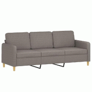 VidaXL Canapé à 3 places Taupe 180 cm Tissu Modèle Lervanel - 359493