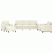 VidaXL Ensemble de canapés 4 pcs crème velours Modèle Nova Advance - 3201952