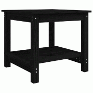 VidaXL Table basse Noir 50x50x45 cm Bois massif de pin Modèle Patio Tau Plus - 822281