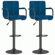 VidaXL Tabourets de bar lot de 2 bleu velours Modèle Aero Panorama Pure - 334663