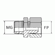 Adaptateur droit mâle gaz conique x femelle tournant NPSM - 1" , 29.06