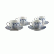 Aulica Tasses à café avec sous tasses méduse - lot de 4 - bleu 765101 Aulica Tasses à café avec sous tasses méduse - lot de 4 - bleu 765101