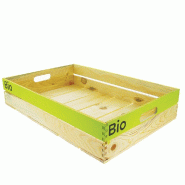 Cagette pin naturel "Bio" 60x40x12cm - par 5