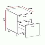 Caisson mobile avec tiroir pour dossiers suspendus - Quadrifoglio. - Gris_0