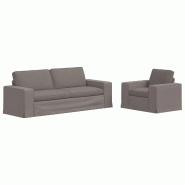 Canapé 2 pcs Taupe 182 x 80 x 82 cm tissu Modèle Apex Panorama Essence - Matériau naturel 8721364374799