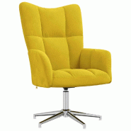 Chaise de relaxation Jaune moutarde Velours Modèle Atlas Design Plus - 328124