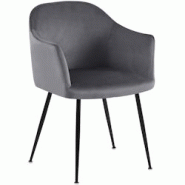 CLP Chaise de salle à manger Jaysie velours Gris foncé - gris textile 325803 CLP Chaise de salle à manger Jaysie velours Gris foncé - gris textile 325803