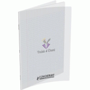 CONQUERANT Lot de 10 Cahier Poésie & Chant Classique PP piqué A4, 96p./48 feuilles 90g/m², Séyès/uni, incolore - 3020120156224