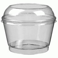 Couvercle bombé pour pot réf 39155 PET transparent Ø8,8x2,4cm - par 200