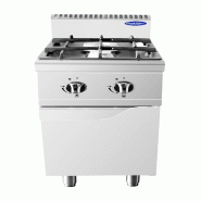 Cuisinière à gaz à 2 feux en acier inoxydable. Brûleurs 7+12 kW avec flamme pilote. Dimensions LxPxH 40x90x114 cm. Modèle AT9G2B-F-1 - 4308
