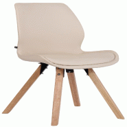 Décoshop26 - Chaise de salle à manger x1 design scandinave en PVC crème et pieds en bois carrés clair 10_0007347 - beige Bois massif 3000266063570 Décoshop26 - Chaise de salle à manger x1 design scandinave en PVC crème et pieds en bois carrés clair 10_0007347 - beige Bois massif 3000266063570