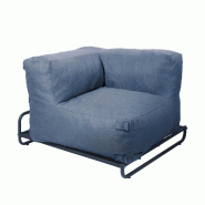 Fauteuil d'angle salon de jardin modulable et structure bleu pacific - bleu polyester 115344