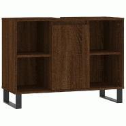 Helloshop26 - Armoire de salle de bain moderne rangement flexible 80 x 33 x 60 cm en bois d'ingénierie chêne marron 02_0049070 - marron Bois massif