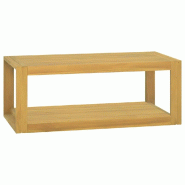 Helloshop26 - Armoire murale salle de bain rangement bois design élégant 90 x 45 x 35 cm en teck naturel 02_0046962 - Bois massif 3000234519191
